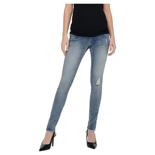 ONLY MATERNITY Skinny-fit-Jeans Olmblush - Hochwertige Jeans für werdende Mütter - Jeans für Schwangere, High Waist Schnitt für optimalen Komfort und stilvollen Look, ideal für jede Gelegenheit.