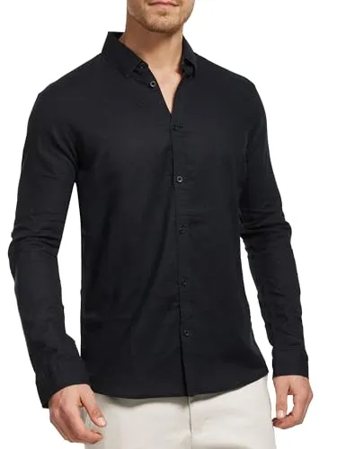 Indicode Herren Brayden Hemd gestreift mit Button-Down-Kragen | Herrenhemd Black, XL - Stylisches Langarmhemd mit Streifenmuster und Button-Down-Kragen, gefertigt aus hochwertigem Material. Ideal für einen modischen Auftritt im Alltag.