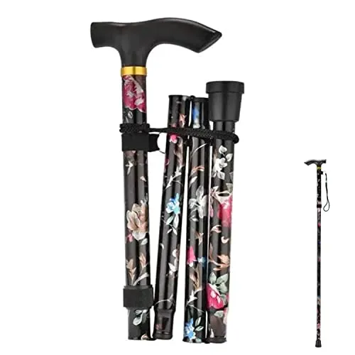 Faltbarer Gehstock - Höhenverstellbar und leicht - Praktischer Gehstock für Damen und Herren, ideal für Reisen - lässt sich auf 28 cm zusammenfalten und bietet ergonomischen Komfort bei jedem Schritt.