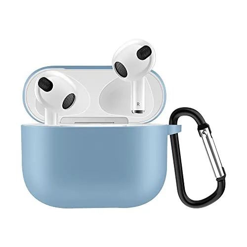 CoverKingz Hülle kompatibel mit AirPods 3 - Silikon Schutzhülle Cover - Case Tasche Hellblau