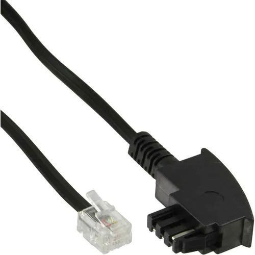 TAE-F Kabel für Telekom/Siemens-Geräte TAE-F Stecker zu RJ11 Stecker schwarz 1m