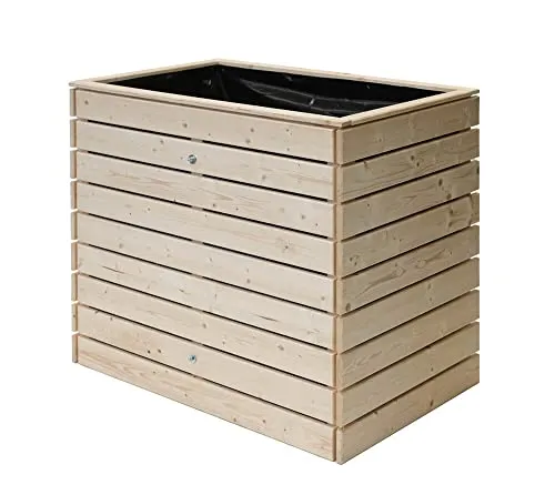 Westmann Holz-Hochbeet Asket Natur – 110 x 70 x 90 cm - Hochbeet aus naturbelassenem Fichtenholz, bietet eine großzügige Kulturfläche für gesunde Pflanzen und ist ideal für Gartenliebhaber.