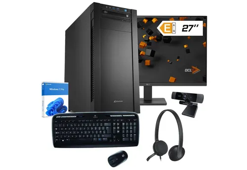dcl24.de Office Business-PC (27 Zoll, AMD Ryzen 5 4500, GeForce GT 1030, 16 GB RAM, 1000 GB SSD, Luftkühler, Windows 11 Pro, WLAN)