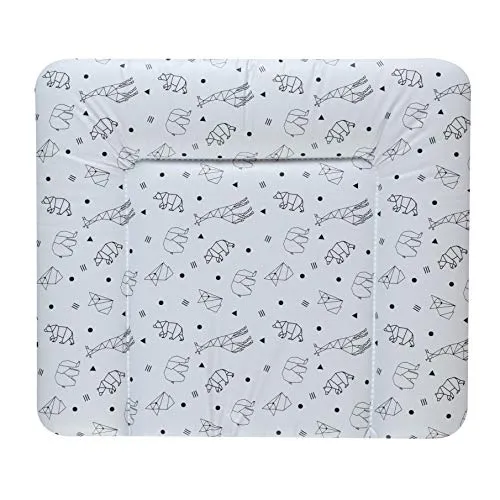 Schardt Wickelauflage Origami Black 84x74cm - Baby Wickelauflagen mit pflegeleichter, abwischbarer Folie und extra weicher Polsterung für höchsten Komfort und Sicherheit beim Wickeln. Ideal für zu Hause und unterwegs!