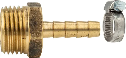 tecuro Sauger Schlauchtülle Ø 7 mm x 1/2 Zoll AG und W4 Schlauchschelle 8-12 mm