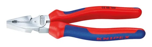 Knipex Kraft-Kombizange verchromt 180 mm - Zangen mit ergonomischem Mehrkomponenten-Griff für komfortables Arbeiten und hohe Kraftübertragung.