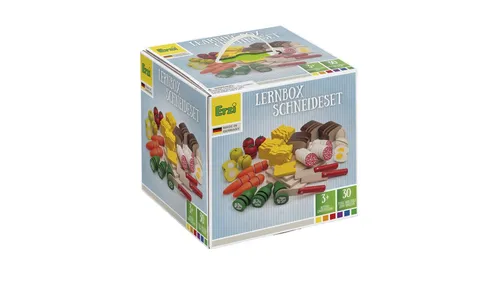 Erzi 42480 Lernbox Schneideset aus Holz - Kunst & Handwerk: Fördert spielerisch Feinmotorik und Kreativität mit 30 hochwertigen Holzteilen. Made in Germany, umweltfreundlich und sicher für Kinder.