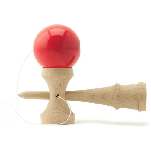PRECORN Kendama Japanisches Geschicklichkeitsspiel rote Kugel Holz-Spielzeug Kugelfangspiel Marke