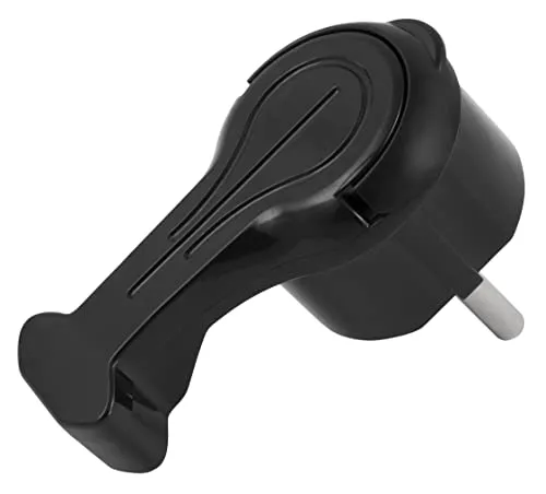 McPower Schutzkontakt-Winkelstecker | extra flach, 250V~/16A, schwarz | wiederanschließbar mit Handgriff und Zugentlastung | für 3x1,0 / 3x1,5 mm² Kabel