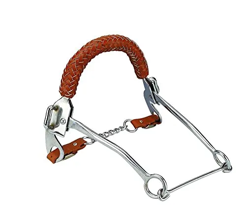 Hackamore mit geflochtenem Nasenriemen, Warmblut, Länge der Bäume: 229 mm