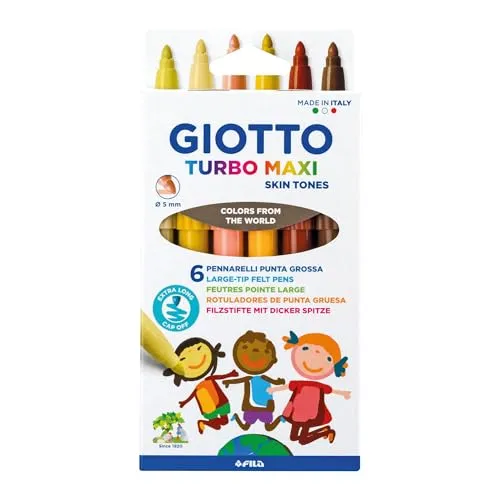 Giotto F527000 Turbo Maxi Skin Tones, 6 Stück (1er Pack)