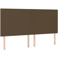 vidaXL LED Kopfteil Dunkelbraun 160x5x118/128 cm - Polsterbetten mit bunten LED-Leuchten für eine verspielte Atmosphäre. Höhenverstellbar und aus strapazierfähigem, atmungsaktivem Stoff für optimalen Komfort.