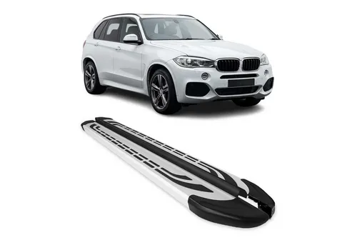 OMAC Kfz-Schmutzfänger Seitenschweller für BMW X5 2014-2018 – Silber Aluminium, 2-teilig - Hochwertige Aluminium Trittbretter für BMW X5, rutschfest und stabil. Schützen Sie Ihre Karosserie effektiv und erleichtern Sie den Ein- und Ausstieg für alle Passagiere.