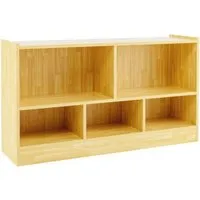 Costway Kinder Spielzeugschrank Holz 111 x 30 x 61,5 cm Natur