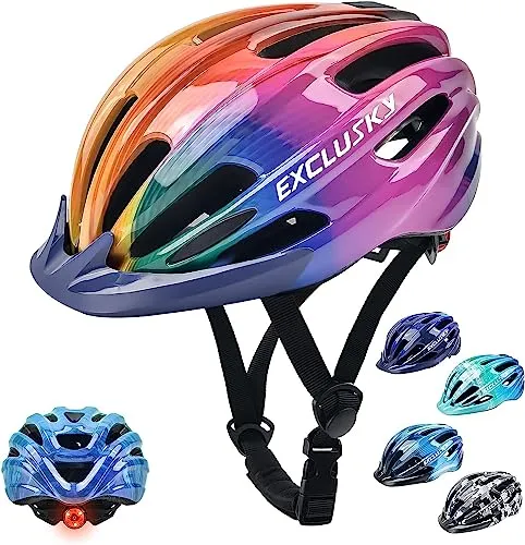 Exclusky Unisex Jugend 222-colourful Fahrradhelm, 3-COLORFUL, Einheitsgröße EU