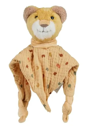 Sterntaler Schmusetuch S Löwe Leo - Kuscheltuch aus Flausch - Baby und Kinder Schnuffeltuch aus hochwertigen Materialien - Rassel - Kuscheltier für zu Hause und Unterwegs, Ocker