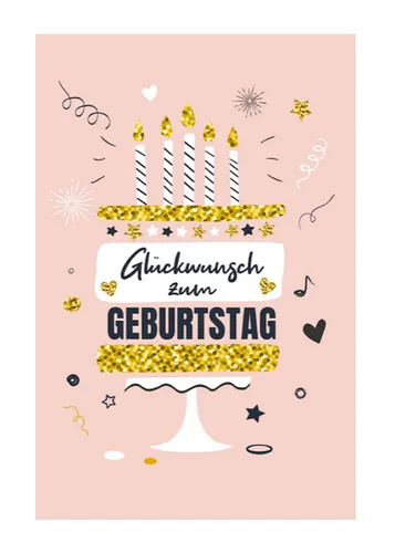 Premium Geburtstagskarte Happy Birthday 18x12cm mit Umschlag 1