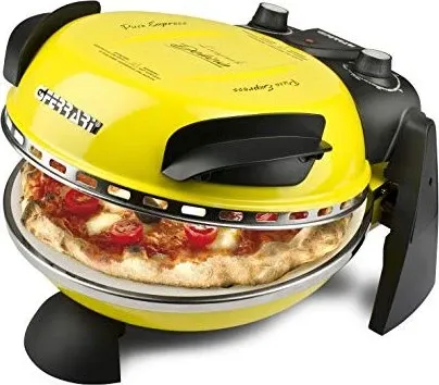 Pizza Express Delizia - Pizzaofen in Gelb - Miniofen mit 1.2 kW, ideal für knusprige Pizzen und ein echter Blickfang in jeder Küche.