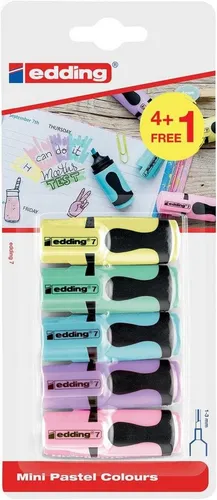 edding Marker edding Textmarker mini Pastell 5 Stück Blister