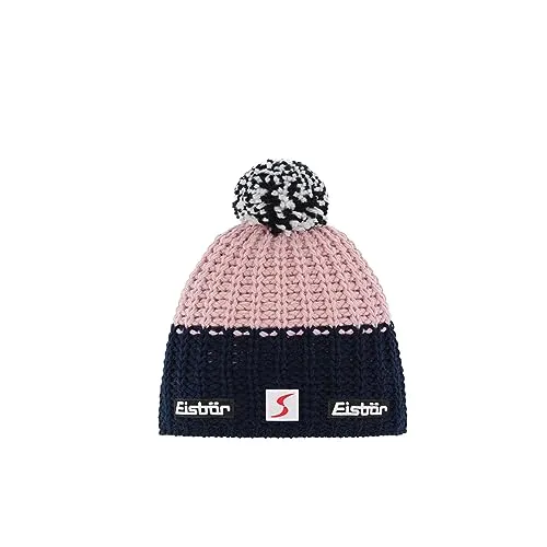 Eisbär Refocus Skipool Bommelmütze Damen - Schwarz - Stylische Strickmütze mit Fleece-Futter für optimalen Komfort und Wärme in der kalten Jahreszeit. Einheitsgröße, perfekt für Winteraktivitäten und den Alltag.