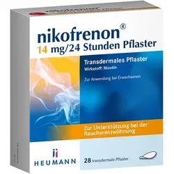 nikofrenon 14 mg/24 Stunden Pflaster - Suchterkrankungs-Medikamente zur Unterstützung der Raucherentwöhnung, reduziert Entzugssymptome und ermöglicht einen sanften Ausstieg aus der Nikotinabhängigkeit.