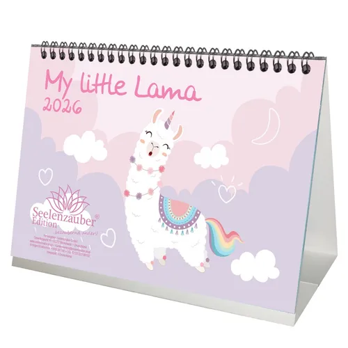 My little Lama DIN A5 Tischkalender für 2026 Lama Alpaka - Seelenzauber