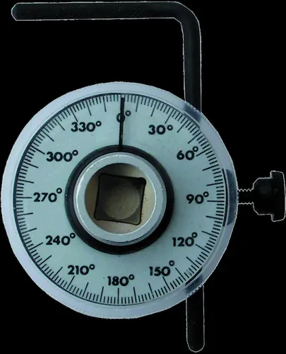 SW-Stahl 03915L Drehwinkel-Messgerät 1/2 Zoll - Ringschlüssel für präzise Drehwinkelmessungen, ideal für Fachleute. Messbereich von 0° bis 360° und fest fixierbar für optimale Nutzung.