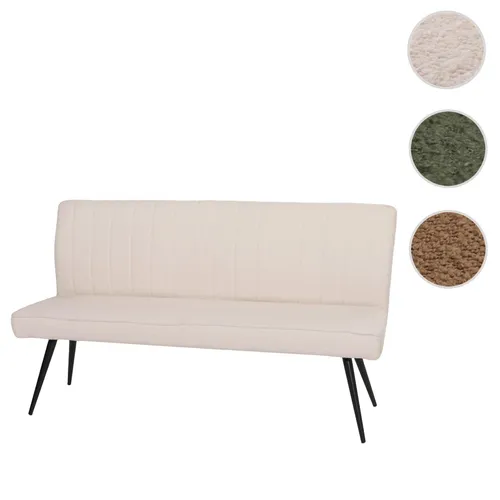 Sitzbank HWC-K16 - Moderne Polsterbank für Esszimmer - Sitzbank für Innenbereiche, 160 cm breit, mit modernem Bouclé Stoffbezug und Rückenlehne, ideal für stilvolle Wohnräume.