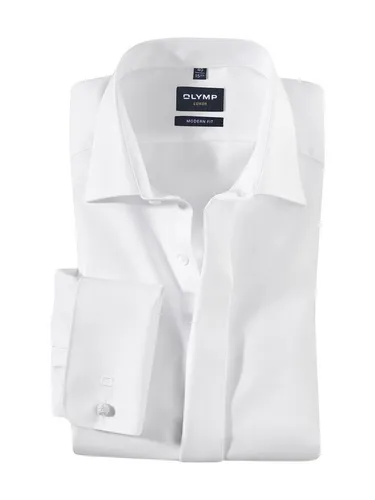 OLYMP Herren Hemd Modern Fit Langarm, 01 Wei, 46 - Elegantes OLYMP Hemd im modernen Schnitt für einen zeitgemäßen Look. Aus 100% Baumwolle, pflegeleicht und ideal für jeden Anlass. Überzeugen Sie sich von der perfekten Passform und dem hohen Tragekomfort!