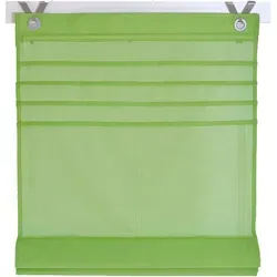 Kutti Raffrollo Kessy Biese, mit Hakenaufhängung, ohne Bohren, halbtransparent, Baumwolle, Polyester, Hakenaufhängung grün 80 cm x 140 cm
