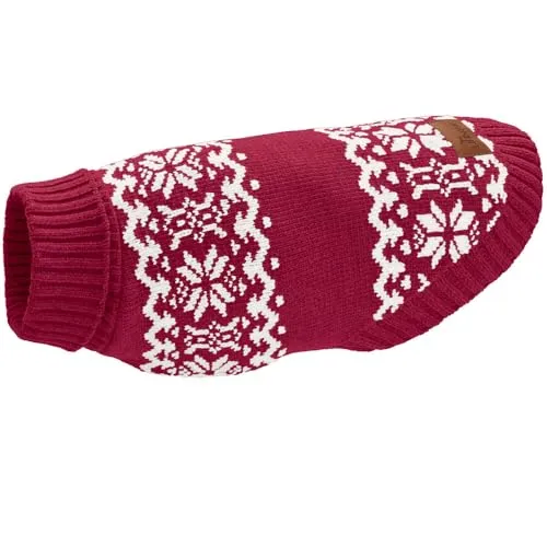 Hunter Hundepullover BIRKA, warmer Strickpullover für Hunde - Sweater für Hunde aus weichem Chenille-Garn mit schützendem Rollkragen und modischem Norwegermuster – perfekt für kälteempfindliche Hunde an kalten Tagen.