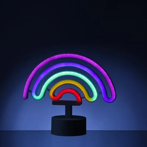 MARELIDA LED NEON Figur Neon Schild Regenbogen Neonlicht Dekolampe Leuchtfigur für Bar und Party Nachtlicht Batteriebetrieb oder USB (Regenbogen)