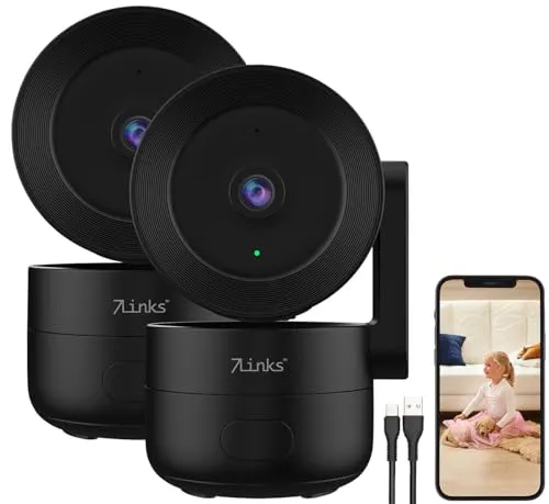 7links Haustierkamera: 2er-Set WLAN-2K-Überwachungskamera, Pan/Tilt, Tracking, Sirene (WLAN IP Kamera, Kamera 2K, Funk Bewegungsmelder)