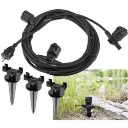 ChiliTec Gartensteckdose 10m Gummikabel 3-Fach - 3-fach Außensteckdose mit 10m Gummikabel, IP44 Schutz gegen Spritzwasser, ideal für Gartenbeleuchtung und elektronische Geräte im Außenbereich.