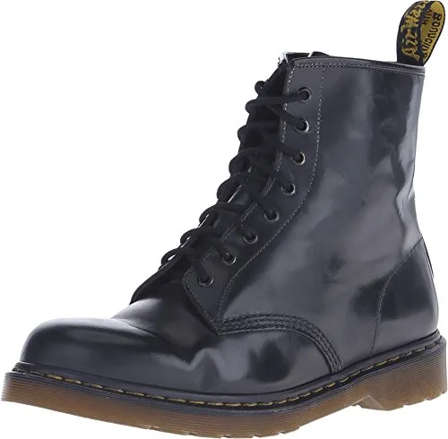 Dr. Martens Damenstiefel 1460 BLACK GREASY - Wanderschuhe in Schwarz, mit luftgepolsterter Sohle für höchsten Komfort und langlebigem Smooth Leder für einen stilvollen Look.