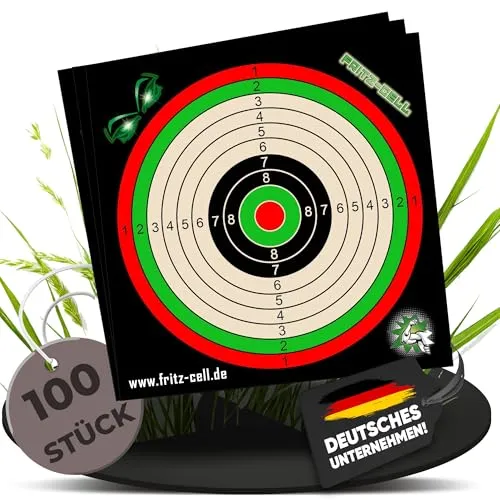 Zielscheiben 17x17 cm für Fritz-Cell Luftgewehr Luftpistole Airsoft und Kugelfang 100