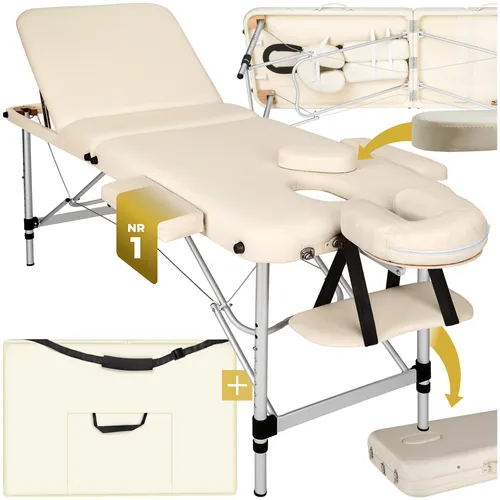 Zonen Massageliege mit 5cm Polsterung - Massageliegen & -zubehör, 3 Massage-Zonen für gezielte Entspannung, leichtes Aluminiumgestell und komfortable Polsterung für optimalen Komfort.