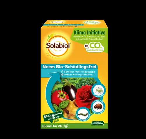 Solabiol Neem Bio-Schädlingsfrei 60 ml Blattläuse Buchsbaumzünsler Gemüse Öko