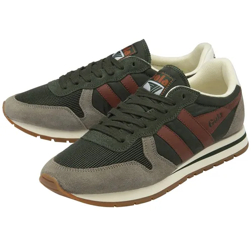 Gola Daytona 2025 Herren Sneaker in khakigrün/braun/rostrot - Sneaker mit Vintage-Charme, inspiriert von den 90ern, aus Nylon und Wildleder, ideal für stylische Looks und höchsten Tragekomfort.