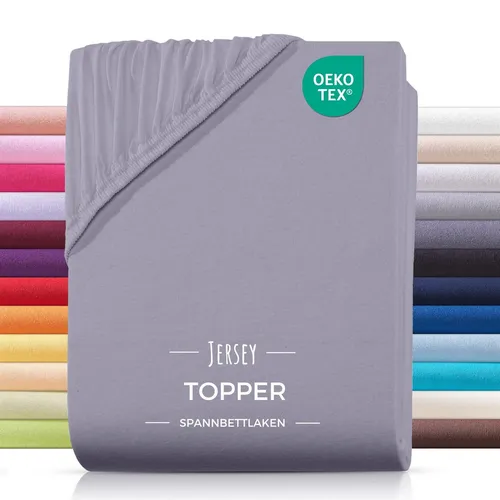 Carpe Sonno Spannbettlaken Topper 140x200 bis 200x200 - Hochwertiges Jersey Spannbettlaken aus 100% Baumwolle, passend für Topper bis 10 cm Höhe. Der Rundumgummi sorgt für perfekten Halt und faltenfreien Sitz. Pflegeleicht, bügelfrei und Oeko-Tex zertifiziert.