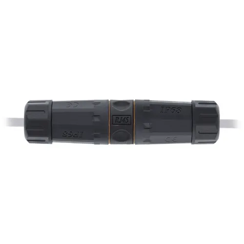 Patchkabelkupplung Cat.6A, wasserdicht IP68, 2x RJ45 Buchse, geschirmt