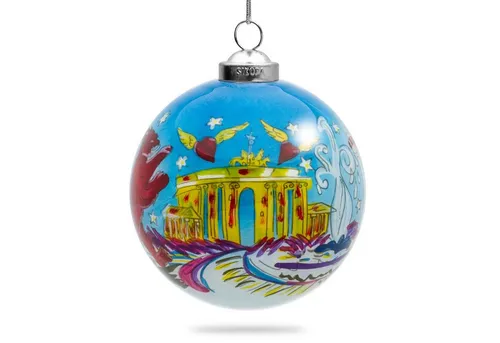 SIKORA Christbaumschmuck K08-B Motiv Stadt Berlin Weihnachtskugel Innenglasmalerei D: 7,5 cm
