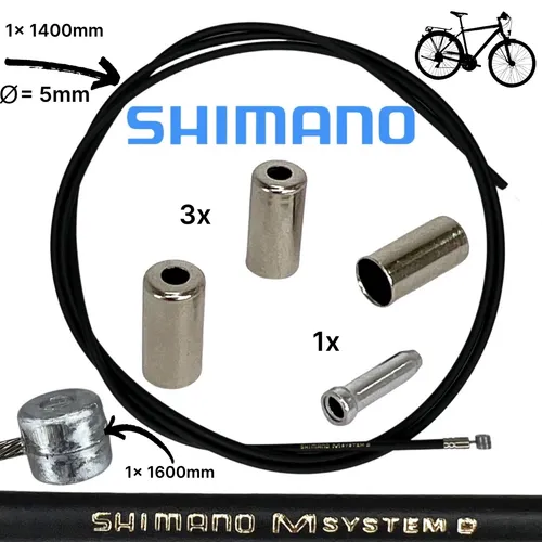 Shimano Fahrrad Vorderrad Bremszug-Set Zug 1,6m Hülle 1,4m Stahl