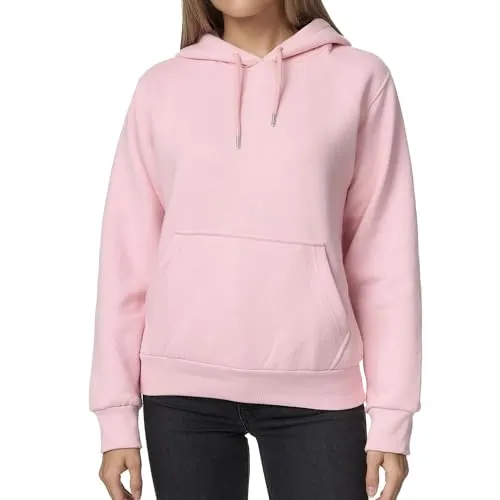 Smith & Solo Hoodie Damen – Kapuzenpullover Frauen Baumwolle Long, mit Kapuze Pullover Sweatshirt Rundhals, Slim Fit Freizeit Sport Langarmshirt, Hoodies Training - Pulli Streetwear Rosa XS