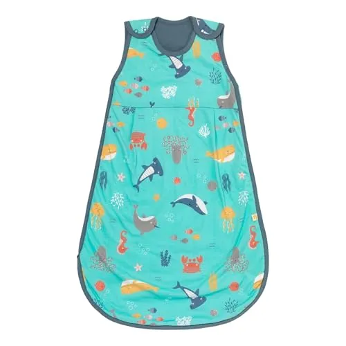Schlummersack Kinder Schlafsack 130 cm dünn Meerestiere | Sommerschlafsack Baby 1.0 Tog | Schlafsack Sommer Frühling