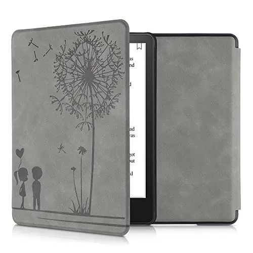 kwmobile Klapphülle kompatibel mit Amazon Kindle Paperwhite 11. Generation 2021 Hülle - Flipcase für Kindle Paperwhite Hülle aus Kunstleder - Pusteblume Love