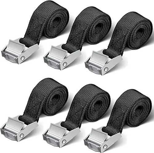 Spanngurte Kurz 6 Stück 250kg 0.5m,1m,2m Spanngurt Schwarz Zurrgurte Motorrad zurrgurt für Motorrad Fahrradträger Extrem robuste Zurrgurt (0.5m * 6Pcs)