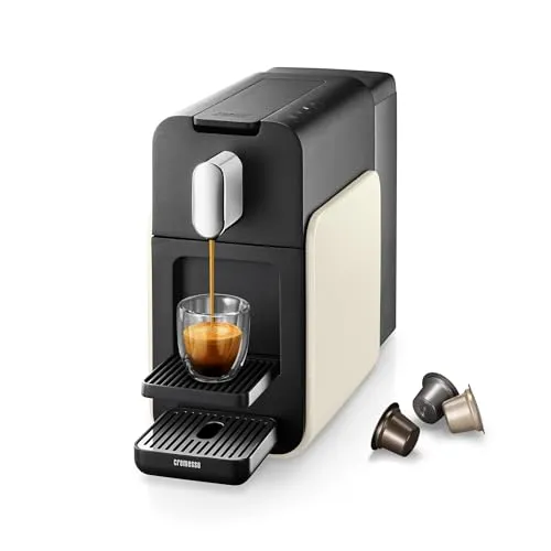 Cremesso Brava Cream White Kapselmaschine - Kaffeemaschinen mit Lungo Grande-Funktion für 200ml aromatischen Kaffee auf Knopfdruck und flüsterleise Bedienung – ideal für ruhige Morgen und Büros.