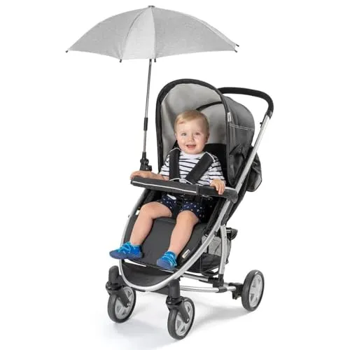 reer ShineSafe Sonnenschirm für Kinderwagen, dreh- und neigbar, grau