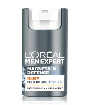 L'Oréal Men Expert Sensitiv Gesichtspflege für Männer, Beruhigende Feuchtigkeitscreme für empfindliche Haut, Gesichtscreme für Herren mit Magnesium und Hyaluronsäure, Magnesium Defense, 1 x 50 ml